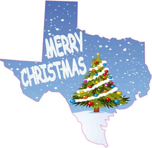 Texas Merry Christmas Sticker