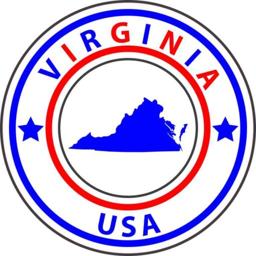 5in x 5in State Circle Virginia Sticker