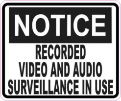 Notice Video and Audio Surveillance Magnet