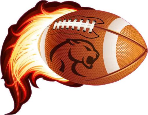 Cougar Flame Football Sticker