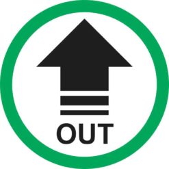 Green Circle Out Arrow Sticker