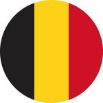 3in x 3in Circle Belgian Flag Sticker