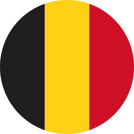 3in x 3in Circle Belgian Flag Sticker