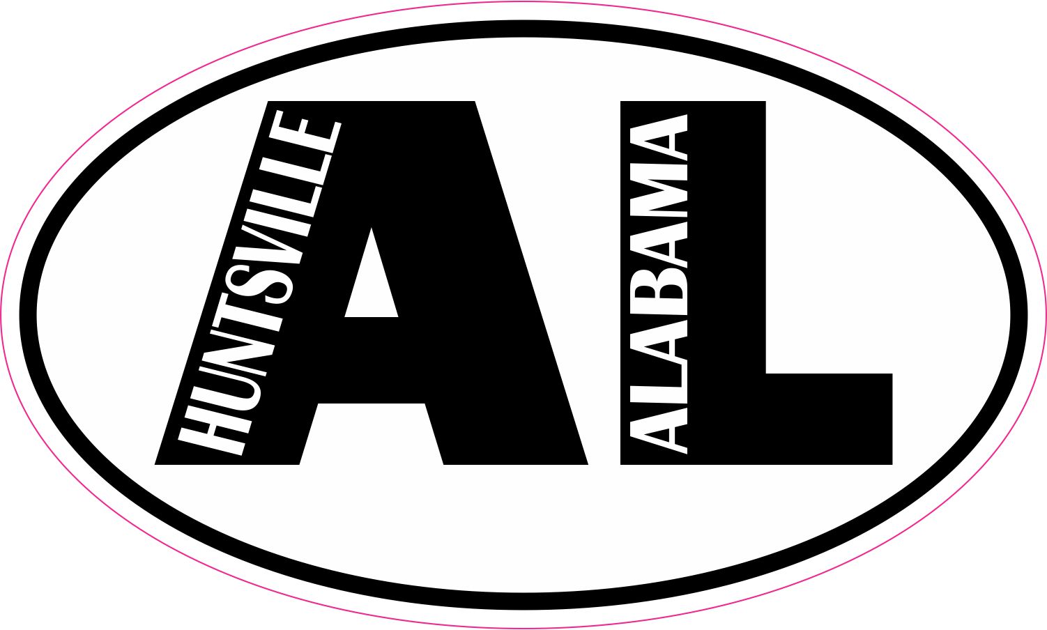 5in x 3in Oval AL Huntsville Alabama Sticker