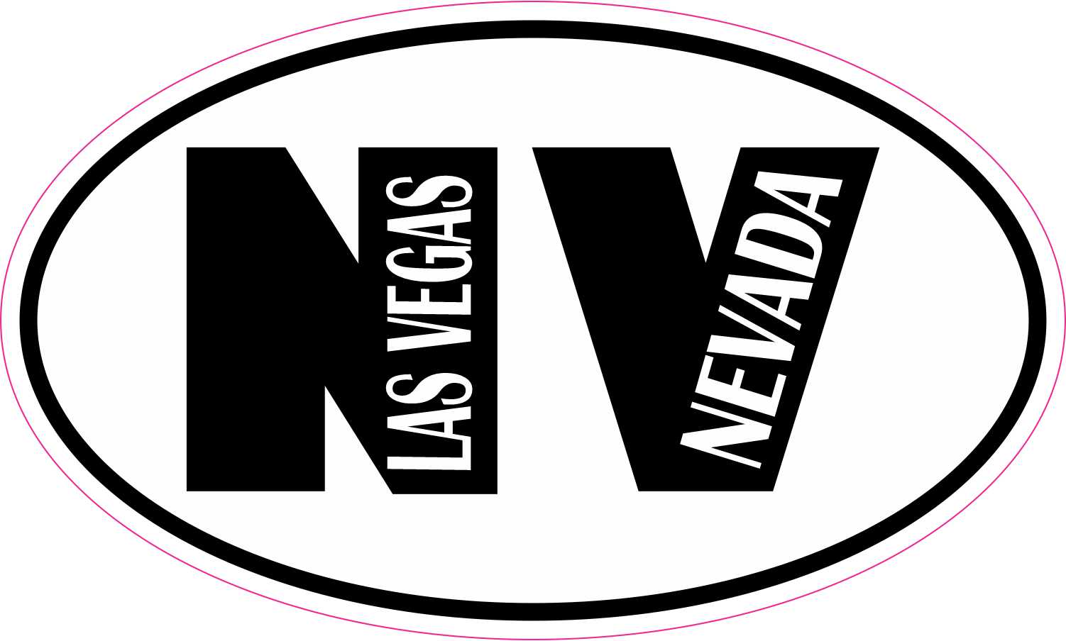 Las Vegas (LV) Oval Bumper Sticker