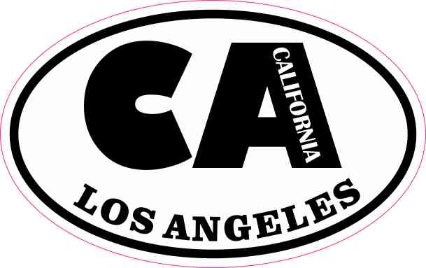 4in x 2.5in Oval CA Los Angeles California Sticker