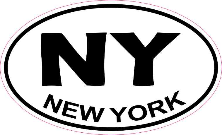 5in x 3in Oval New York Sticker