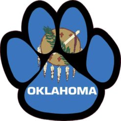 Oklahoma Flag Paw Print Sticker