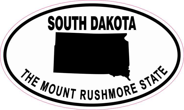 5in x 3in Oval South Dakota the Mount Rushmore State Sticker