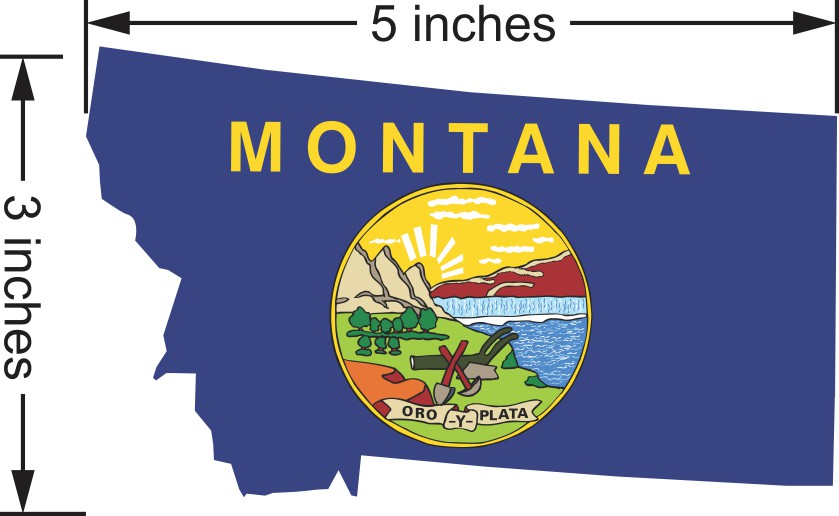 5in x 3in Die Cut Montana Flag Sticker