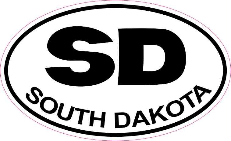 5in x 3in Oval SD South Dakota Sticker