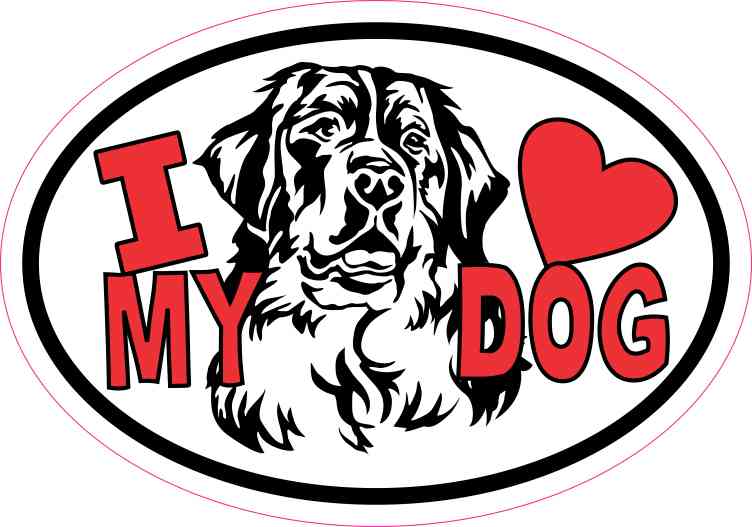 5x3.5 Bernese Mountain Dog I Love My Dog Sticker Car Truck Vehicle Bumper Decal