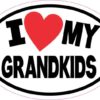 5in x 3.5in Oval I Love My Grandkids Sticker