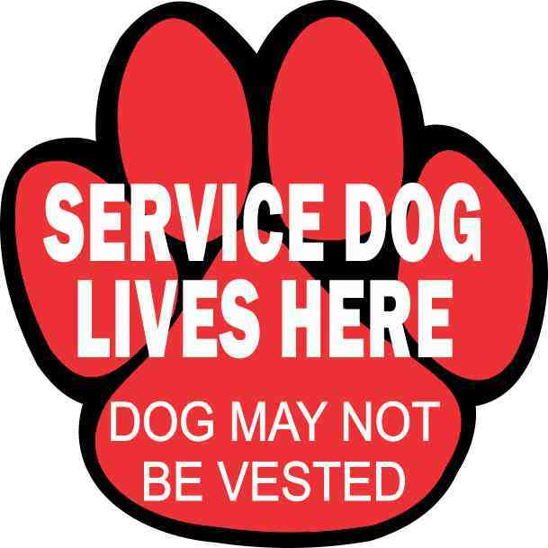 4in x 4in Service Dog Lives Here Sticker