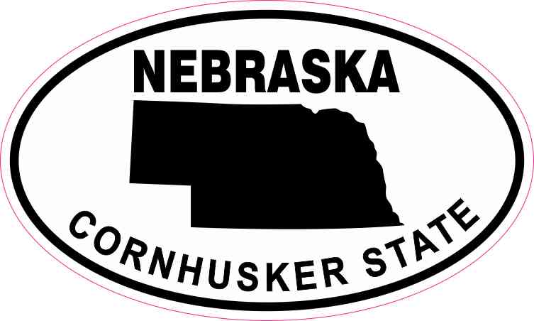 5in x 3in Oval Nebraska Cornhusker State Sticker