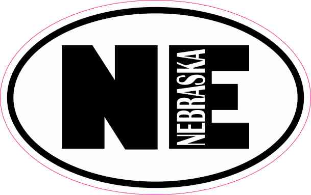 4in x 2.5in Oval NE Nebraska Sticker
