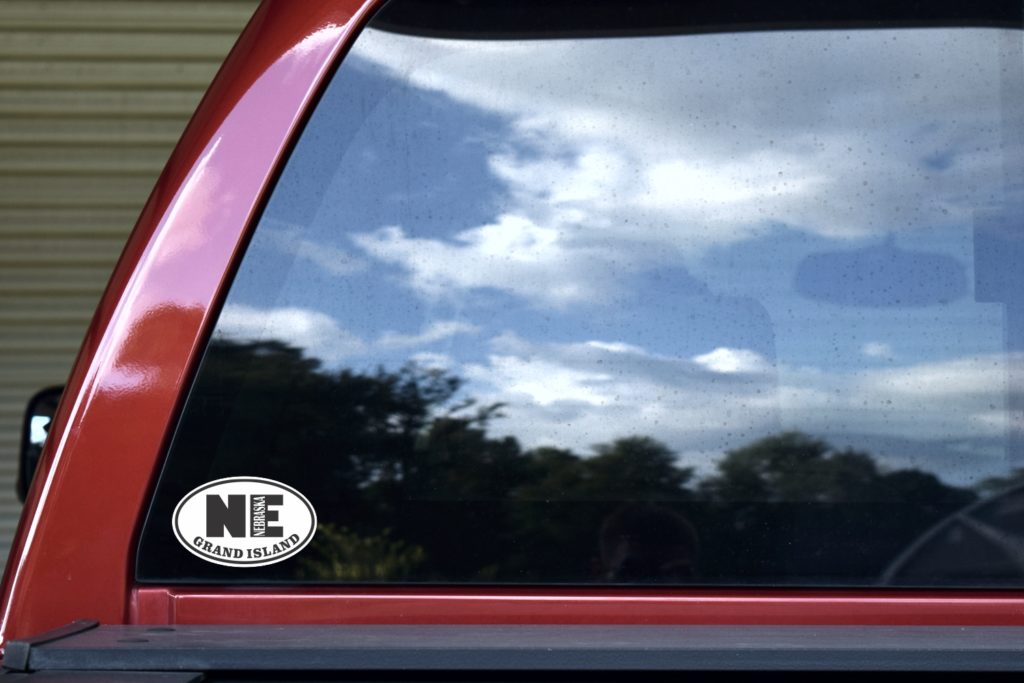 4in x 2.5in Oval NE Grand island Nebraska Sticker