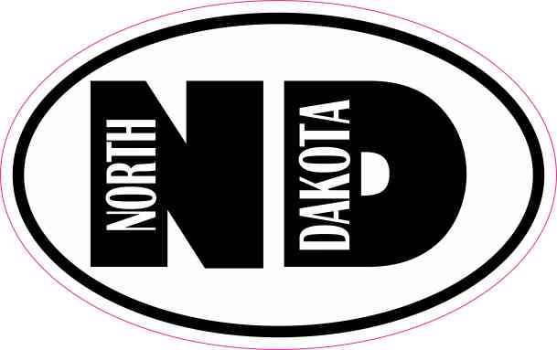 4in x 2.5in Oval ND North Dakota Sticker