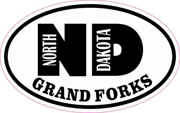4in x 2.5in Oval ND Grand Forks North Dakota Sticker