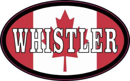 Oval Canadian Flag Whistler Vinyl Sticker