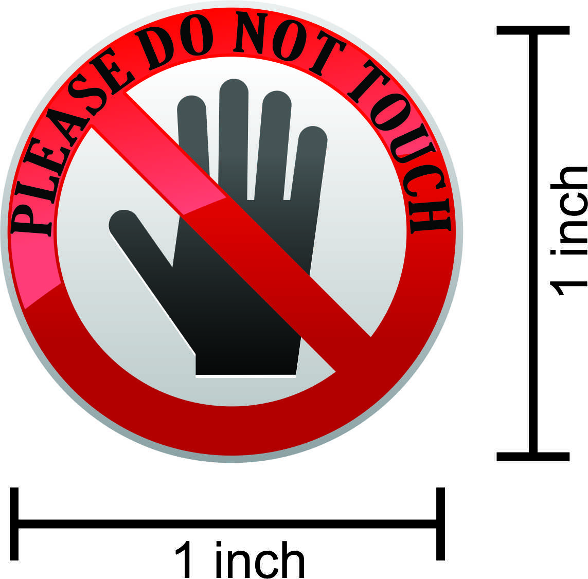 Sheet Of 1in X 1in Do Not Touch Vinyl Stickers