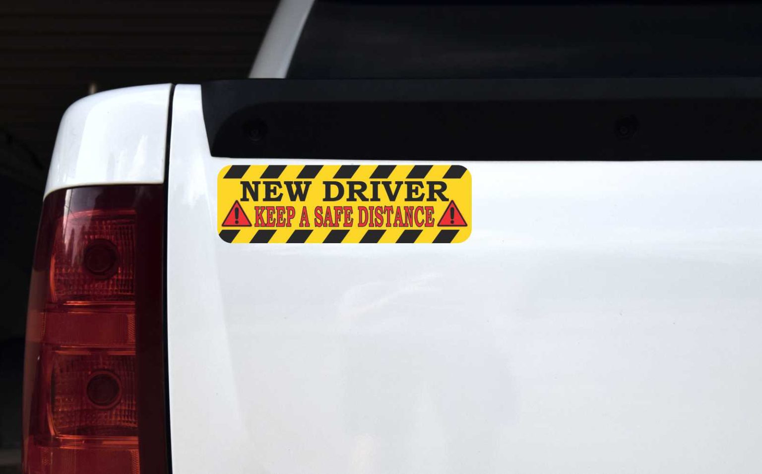 10in X 3in Keep A Safe Distance New Driver Vinyl Sticker