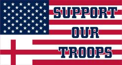 Cross US Flag Support Our Troops Vinyl Sticker