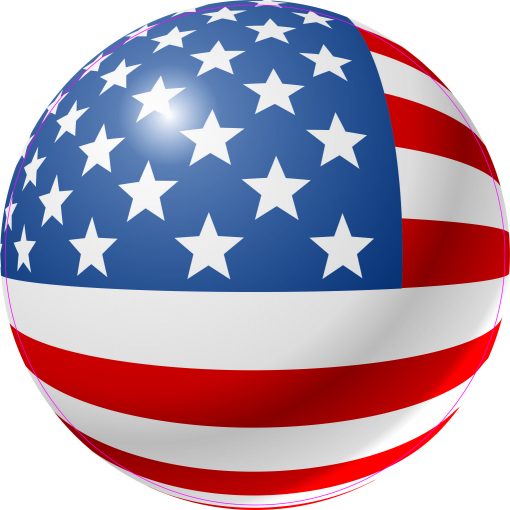 5in x 5in Round American Flag Vinyl Sticker