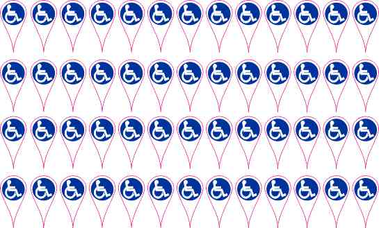 Stickertalk Handicap Map Pointer Vinyl Stickers 1 Sheet Of 52 25 Inch X 5 Inch Each 