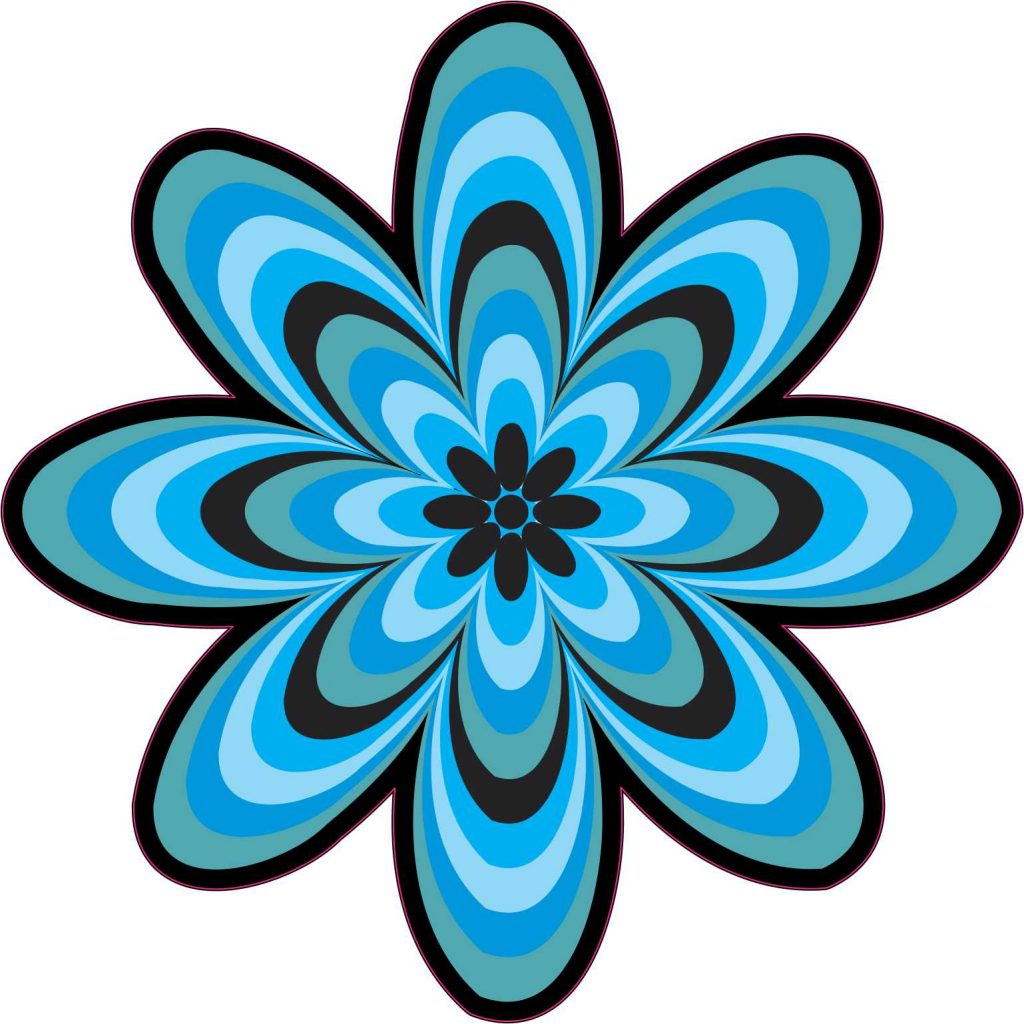 StickerTalk Blue Flower Vinyl Sticker, 5 inches x 5 inches