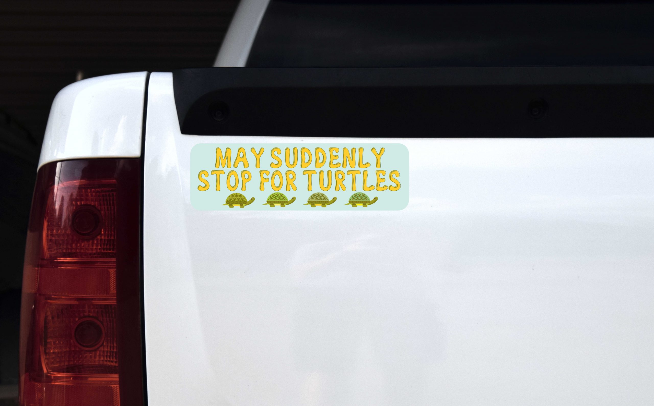 StickerTalk Green May Stop Suddenly for Turtles Vinyl Sticker, 10