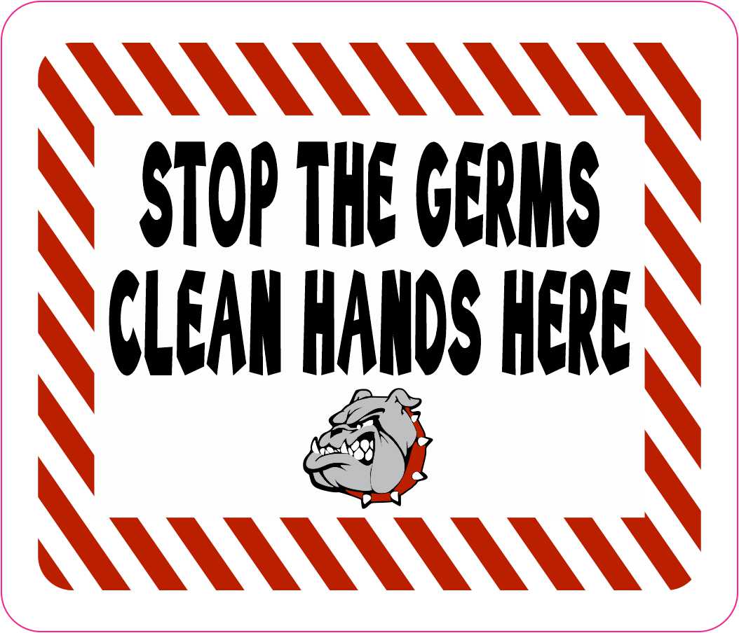 StickerTalk Bulldog Clean Hands Here Magnet, 3.5 inches x 3 inches