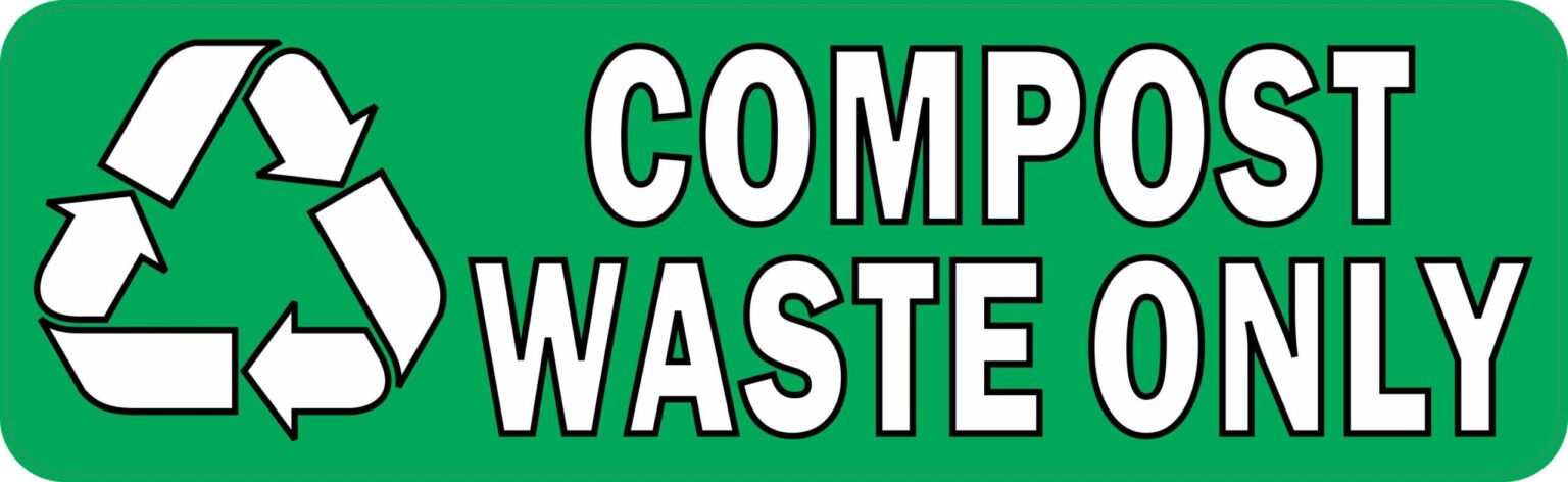 StickerTalk Compost Waste Only Vinyl Sticker, 10 inches x 3 inches