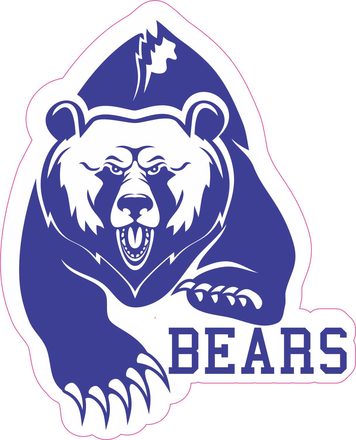 StickerTalk Blue Bears Mascot Vinyl Sticker, 4 inches x 5 inches