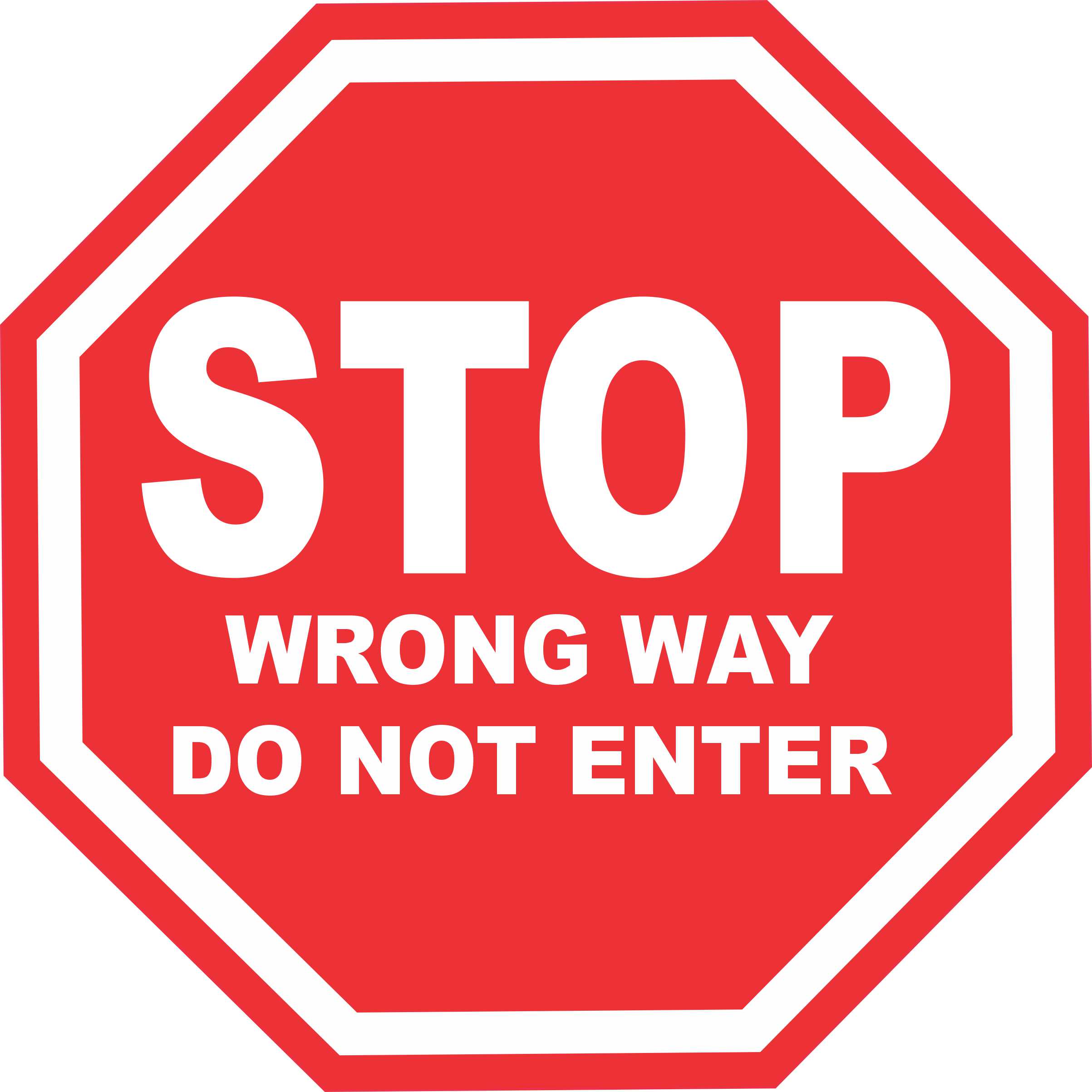 StickerTalk Stop Wrong Way Vinyl Sticker, 8 inches x 8 inches