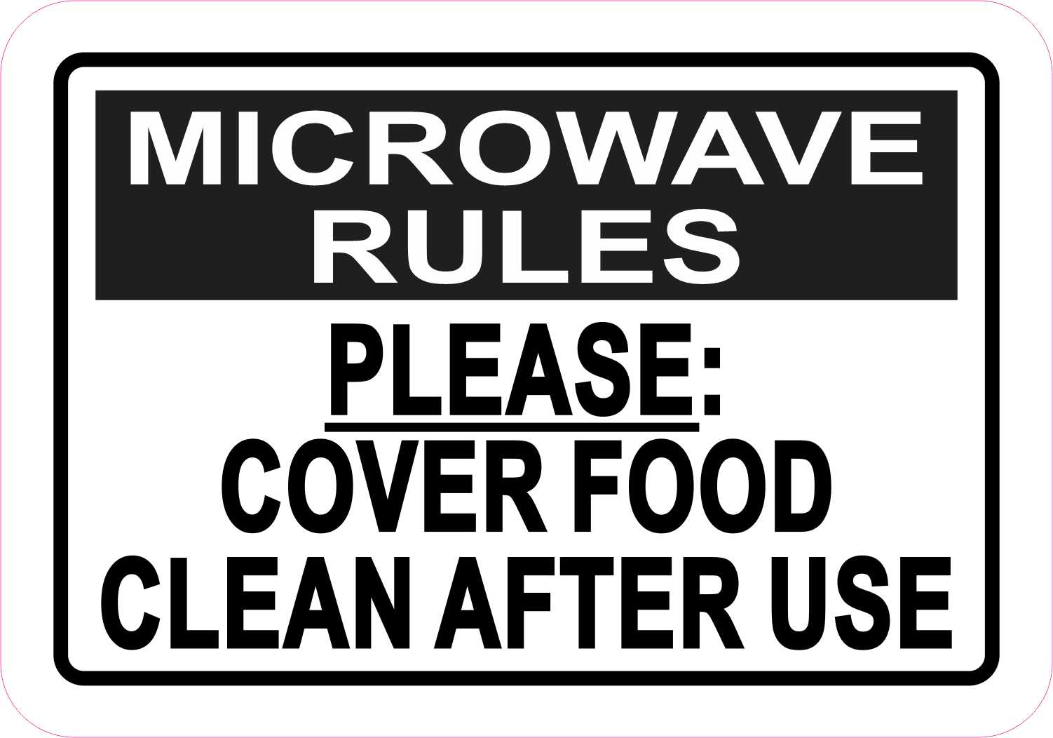 StickerTalk Microwave Rules Magnet, 5 Inches x 3.5 Inches