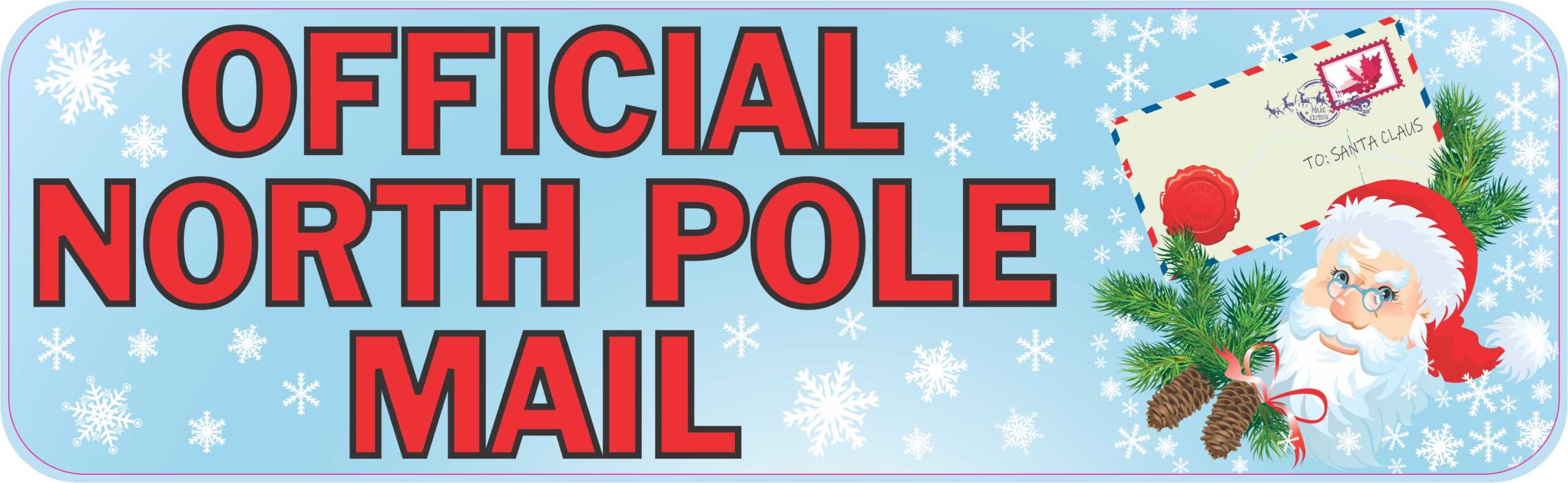 StickerTalk Official North Pole Mail Vinyl Sticker, 10 inches x ...