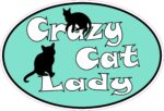 Stickertalk Oval Crazy Cat Lady Vinyl Sticker, 7 Inches X 4.5 Inches