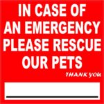 StickerTalk In Case of Emergency Please Rescue Our Pets Vinyl Sticker ...