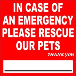 In Case of Emergency Please Rescue Our Pets Magnet