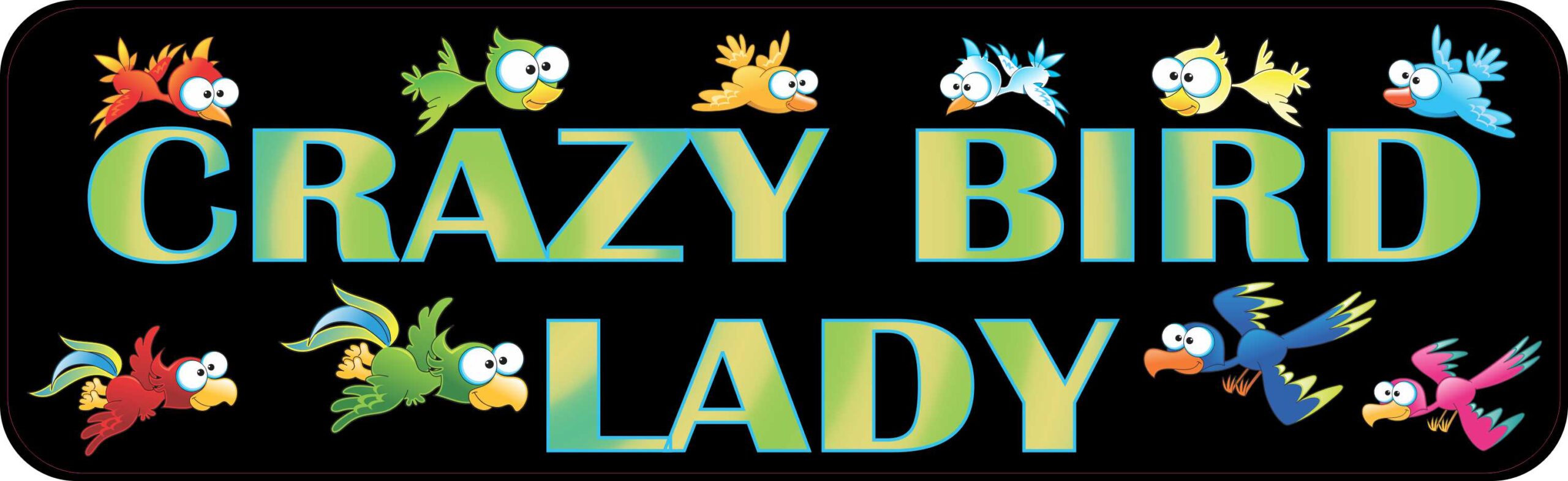 StickerTalk Crazy Bird Lady Magnet, 10 inches x 3 inches