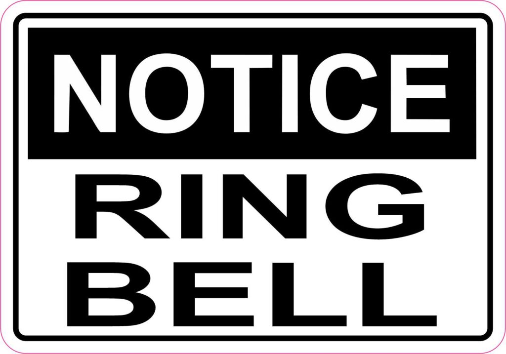 Stickertalk Notice Ring Bell Magnet 5 Inches X 35 Inches