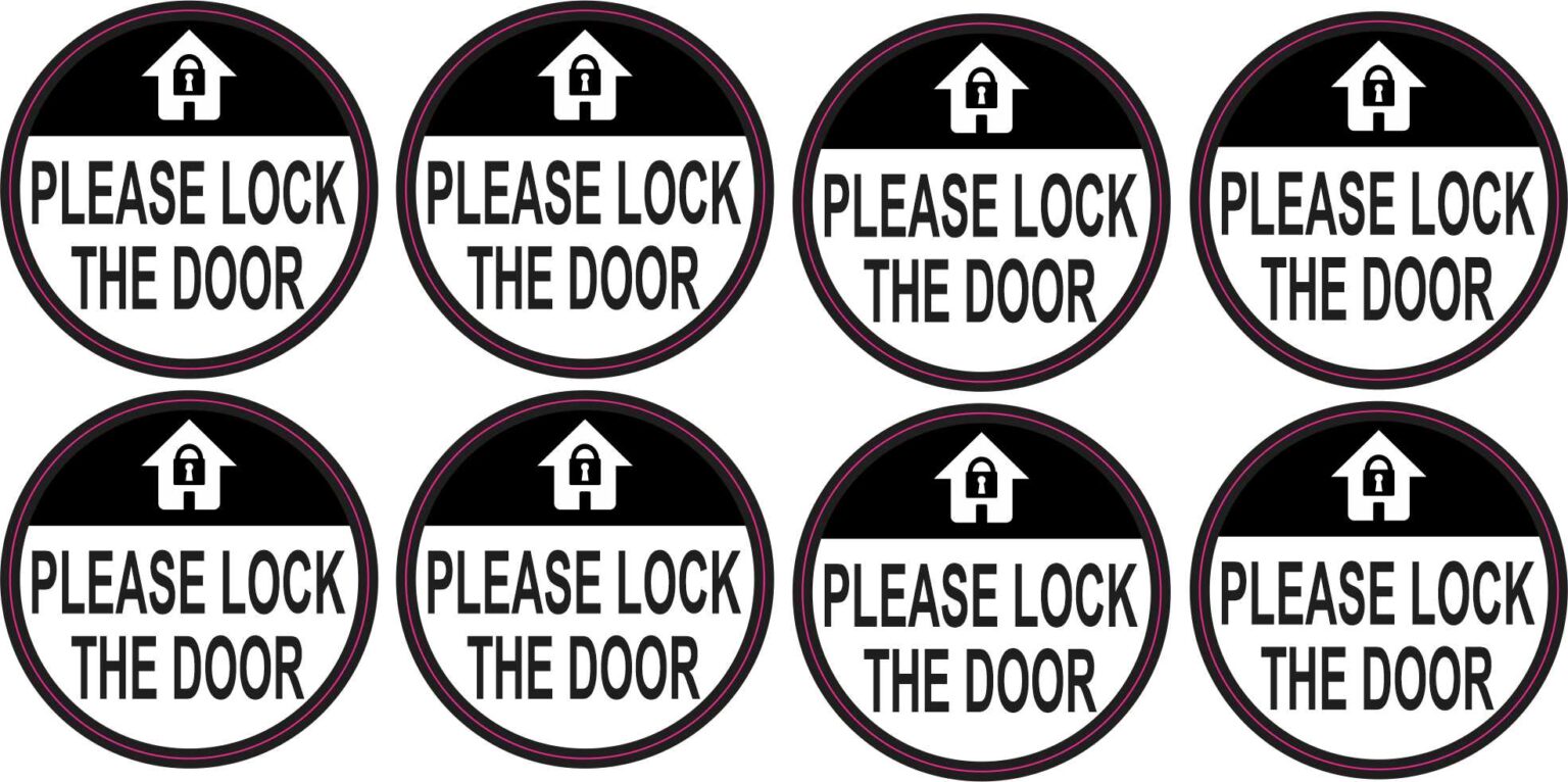 StickerTalk Please Lock The Door Vinyl Stickers, 1 Sheet Of 8 Stickers ...