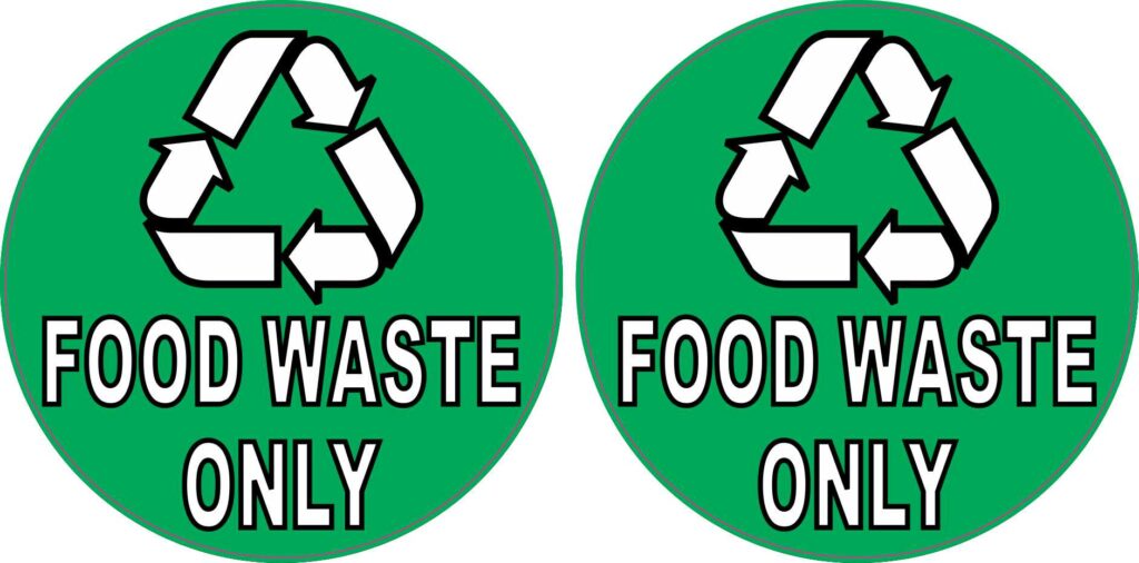 StickerTalk Recycling Food Waste Only Vinyl Stickers, 3 inches x 3 inches