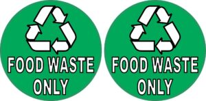 StickerTalk Recycling Food Waste Only Vinyl Stickers, 3 inches x 3 inches