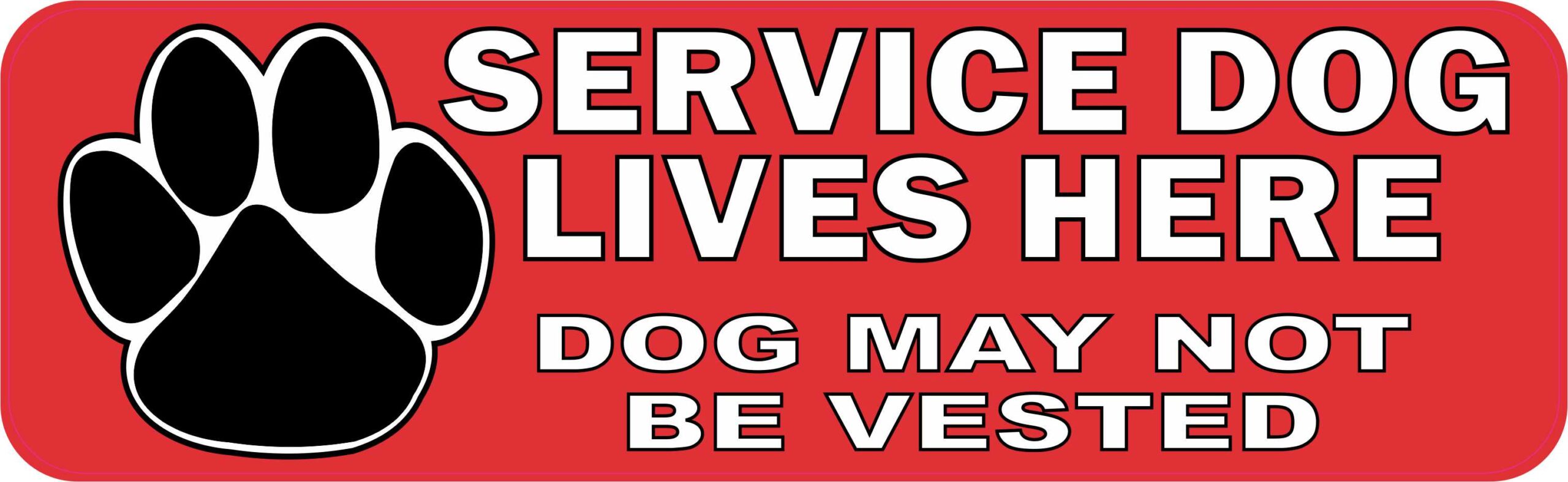 StickerTalk Service Dog Lives Here Magnet, 10 inches x 3 inches