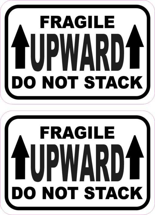 StickerTalk Fragile Upward Do Not Stack Vinyl Stickers, 1 sheet of 2 ...