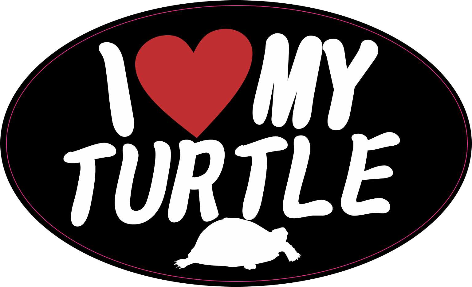 StickerTalk I Love My Turtle Vinyl Sticker, 5 Inches x 3 Inches