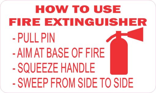 StickerTalk How to Use Fire Extinguisher Magnet, 5 inches x 3 inches