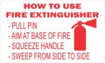 Stickertalk How To Use Fire Extinguisher Vinyl Sticker, 5 Inches X 3 Inches